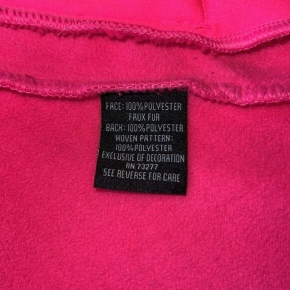 Fila Sport Pink & Black Jacket Womens L Faux Fur Polyester Warm - Picture 10 of 12